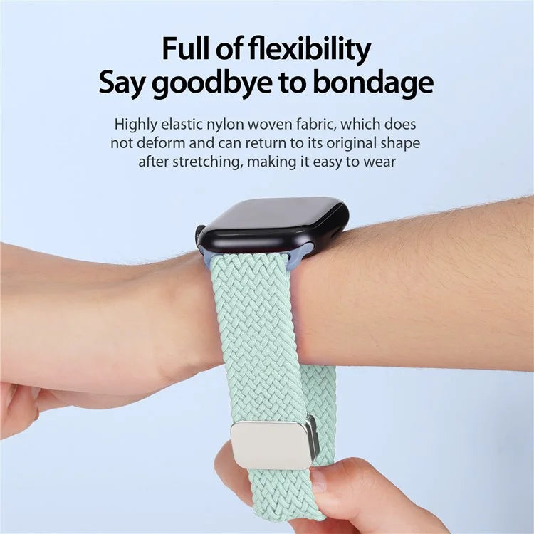 DUX DUCIS Watch Strap for Apple Watch Series 10 42mm / 9 8 7 41mm / SE (2023) SE (2022) SE 6 5 4 40mm / 3 2 1 38mm Nylon Watch Strap - Soft Mint