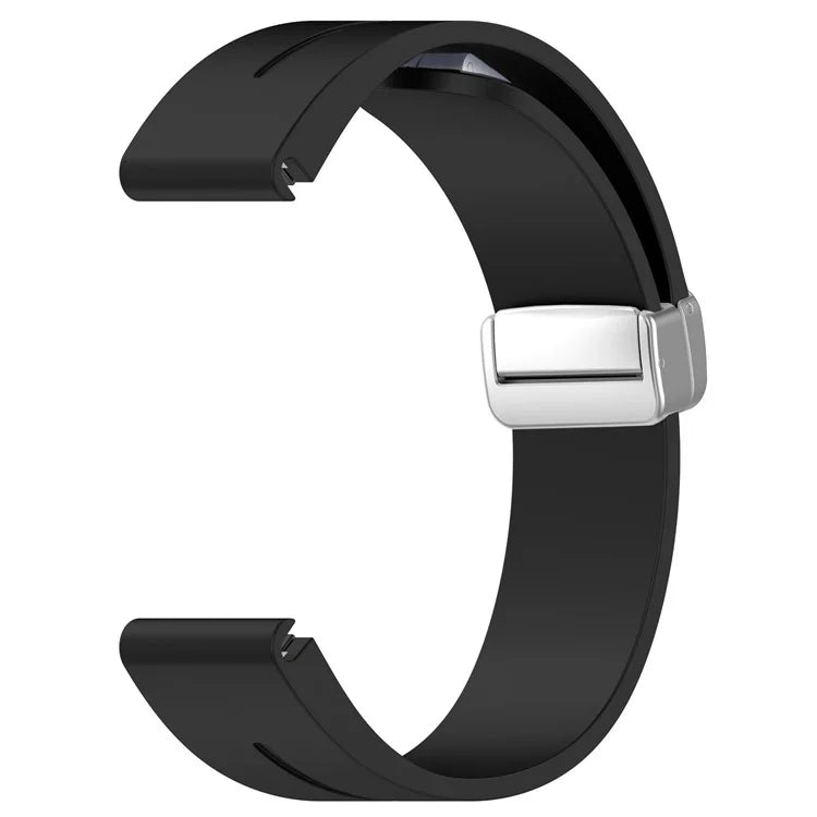 For Garmin Fenix 7S / 6S Pro / 5S Plus / Instinct 2S Silicone Watch Bands Silver Buckle 20mm Magnetic Strap