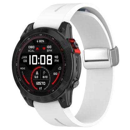 For Garmin Fenix 7S / 6S Pro / 5S Plus / Instinct 2S Silicone Watch Bands Silver Buckle 20mm Strap