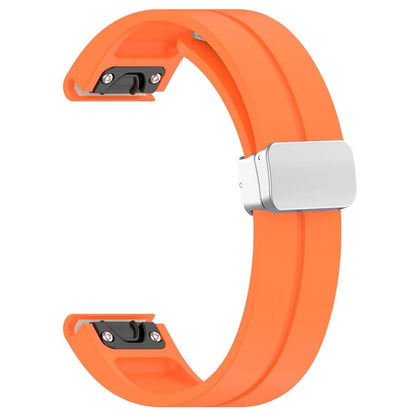 For Garmin Fenix 7S / 6S Pro / 5S Plus / Instinct 2S Silicone Watch Bands Silver Buckle 20mm Strap