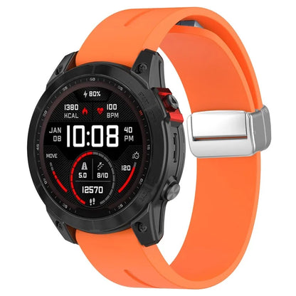 For Garmin Fenix 7S / 6S Pro / 5S Plus / Instinct 2S Silicone Watch Bands Silver Buckle 20mm Strap