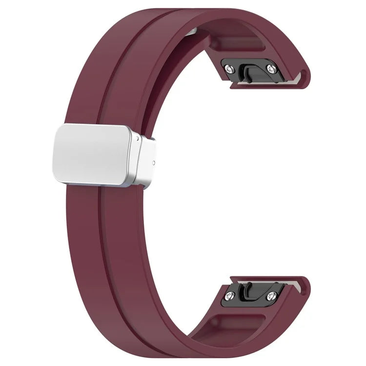For Garmin Fenix 7S / 6S Pro / 5S Plus / Instinct 2S Silicone Watch Bands Silver Buckle 20mm Strap