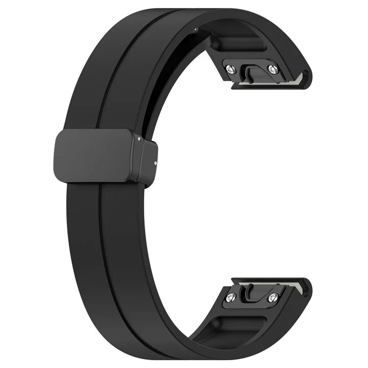 For Garmin Fenix 7 / Forerunner 965 / 955 / 945 / 935 Silicone Band Black Buckle 22mm Watch Strap