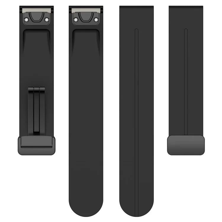 For Garmin Fenix 7 / Forerunner 965 / 955 / 945 / 935 Silicone Band Black Buckle 22mm Watch Strap