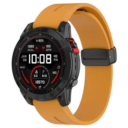 For Garmin Fenix 7 / Forerunner 965 / 955 / 945 / 935 Silicone Band Black Buckle 22mm Watch Strap
