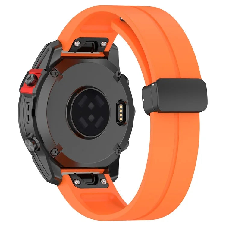 For Garmin Fenix 7 / Forerunner 965 / 955 / 945 / 935 Silicone Band Black Buckle 22mm Watch Strap