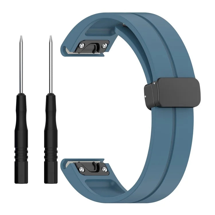 For Garmin Fenix 7 / Forerunner 965 / 955 / 945 / 935 Silicone Band Black Buckle 22mm Watch Strap