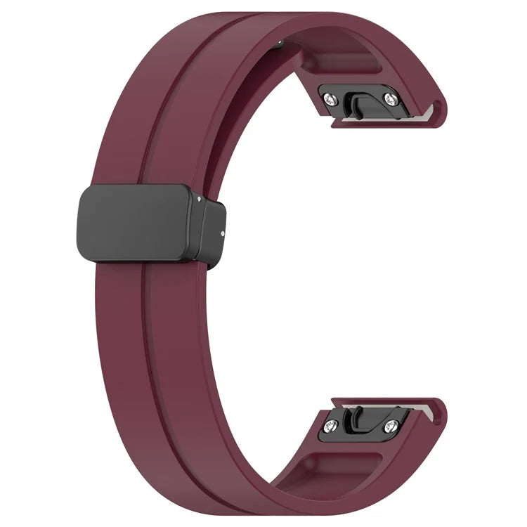 For Garmin Fenix 7 / Forerunner 965 / 955 / 945 / 935 Silicone Band Black Buckle 22mm Watch Strap