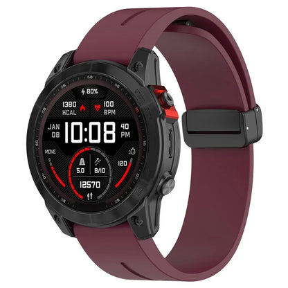 For Garmin Fenix 7 / Forerunner 965 / 955 / 945 / 935 Silicone Band Black Buckle 22mm Watch Strap