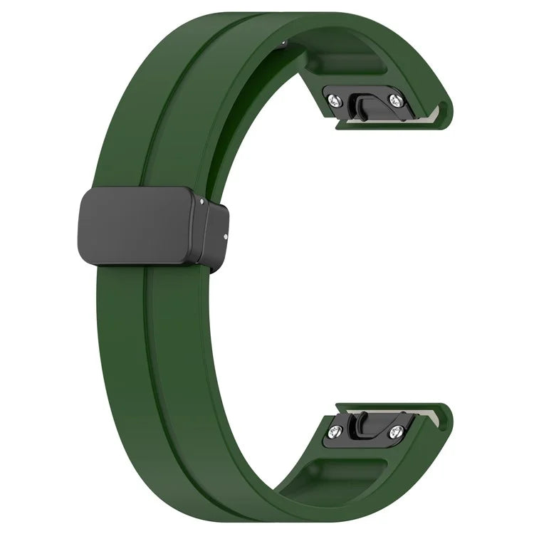 For Garmin Fenix 7 / Forerunner 965 / 955 / 945 / 935 Silicone Band Black Buckle 22mm Watch Strap