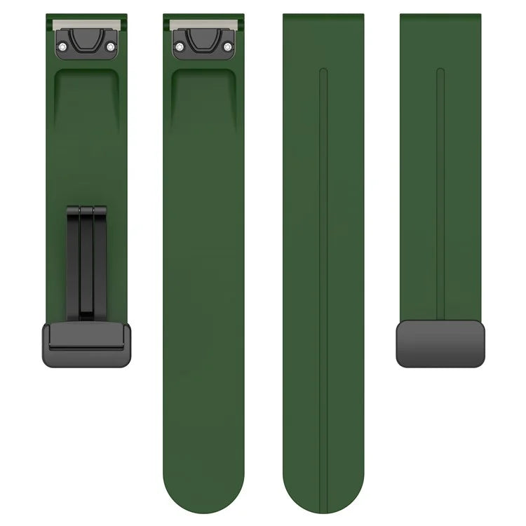 For Garmin Fenix 7 / Forerunner 965 / 955 / 945 / 935 Silicone Band Black Buckle 22mm Watch Strap