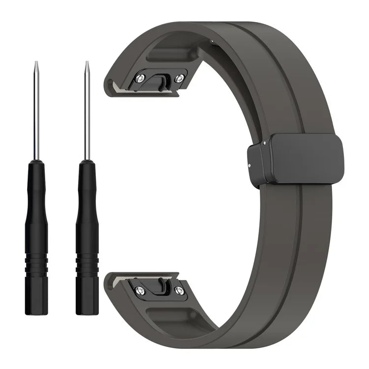 For Garmin Fenix 7 / Forerunner 965 / 955 / 945 / 935 Silicone Band Black Buckle 22mm Watch Strap