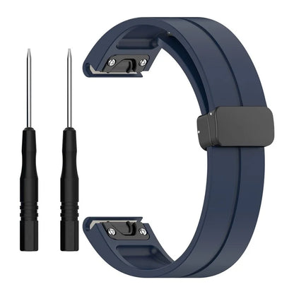 For Garmin Fenix 7 / Forerunner 965 / 955 / 945 / 935 Silicone Band Black Buckle 22mm Watch Strap