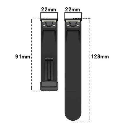 For Garmin Fenix 7 / Forerunner 965 / 955 / 945 / 935 22mm Watch Band Silive Buckle Silicone Wriststrap