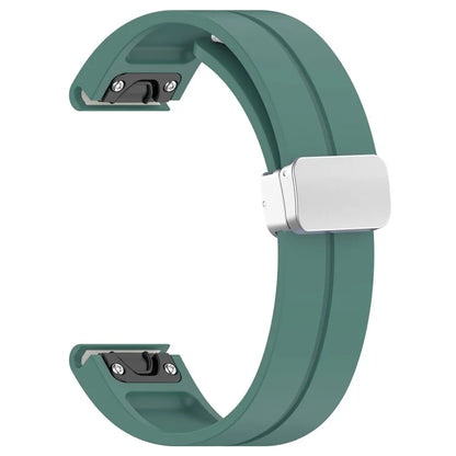 For Garmin Fenix 7 / Forerunner 965 / 955 / 945 / 935 22mm Watch Band Silive Buckle Silicone Wriststrap