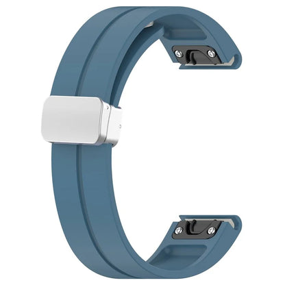 For Garmin Fenix 7 / Forerunner 965 / 955 / 945 / 935 22mm Watch Band Silive Buckle Silicone Wriststrap