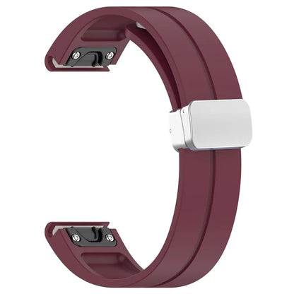 For Garmin Fenix 7 / Forerunner 965 / 955 / 945 / 935 22mm Watch Band Silive Buckle Silicone Wriststrap