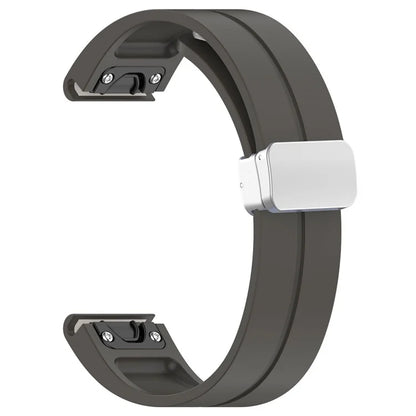 For Garmin Fenix 7 / Forerunner 965 / 955 / 945 / 935 22mm Watch Band Silive Buckle Silicone Wriststrap