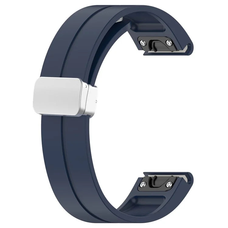 For Garmin Fenix 7 / Forerunner 965 / 955 / 945 / 935 22mm Watch Band Silive Buckle Silicone Wriststrap