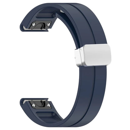 For Garmin Fenix 7 / Forerunner 965 / 955 / 945 / 935 22mm Watch Band Silive Buckle Silicone Wriststrap