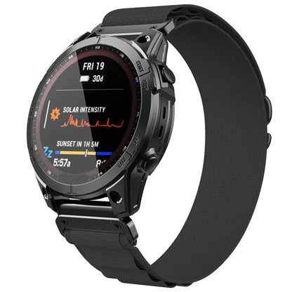For Garmin Fenix 7X / 7X Solar / Tactix 7 Pro Nylon Watch Band Adjustable 26mm Quick Release Wrist Strap