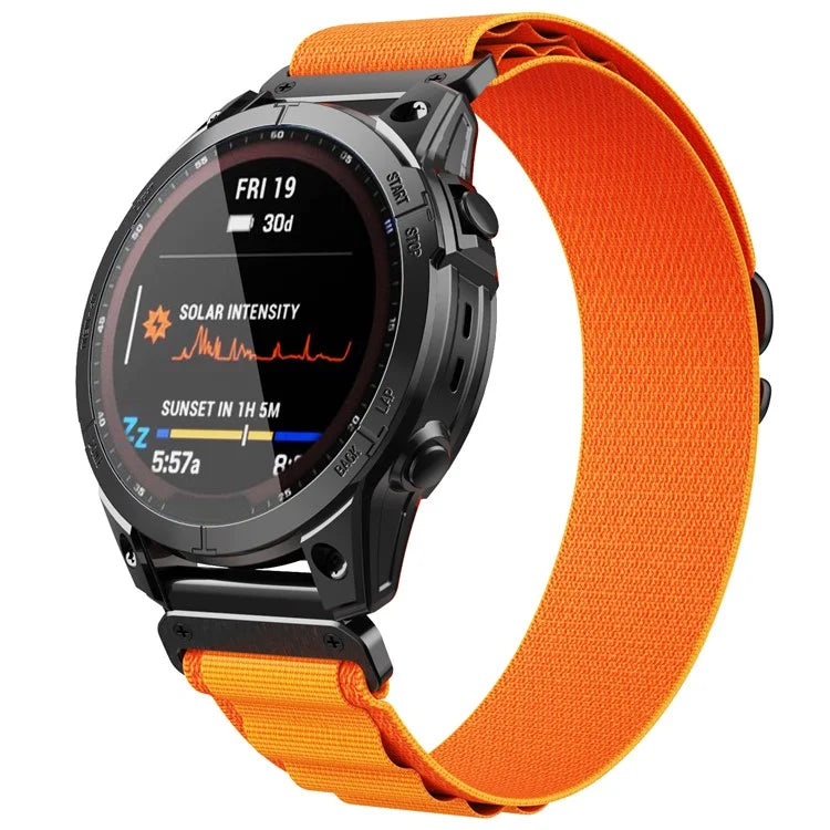 For Garmin Fenix 7X / 7X Solar / Tactix 7 Pro Nylon Watch Band Adjustable 26mm Quick Release Wrist Strap