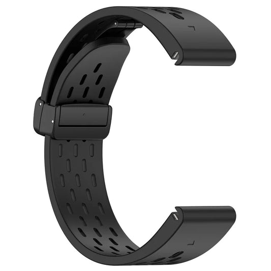 For Garmin Tactix 7 Pro / Fenix 7X / Fenix 7X Solar Silicone Watch Strap 26mm Breathable Watch Band with Folding Buckle