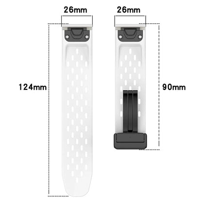 For Garmin Tactix 7 Pro / Fenix 7X / Fenix 7X Solar Silicone Watch Strap 26mm Breathable Watch Band with Folding Buckle