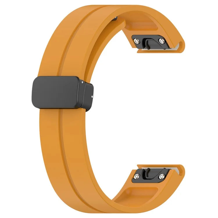 For Garmin Fenix 7X / 7X Solar / Tactix 7 Pro Silicone Watch Strap 26mm Folding Black Buckle Watchband