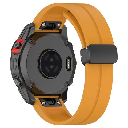 For Garmin Fenix 7X / 7X Solar / Tactix 7 Pro Silicone Watch Strap 26mm Folding Black Buckle Watchband