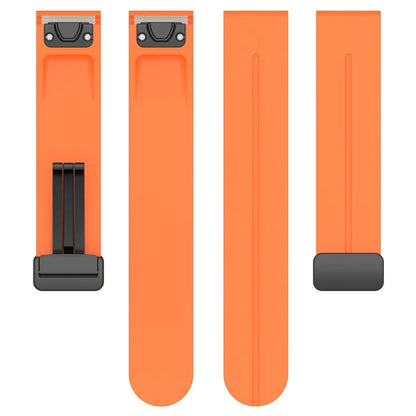For Garmin Fenix 7X / 7X Solar / Tactix 7 Pro Silicone Watch Strap 26mm Folding Black Buckle Watchband