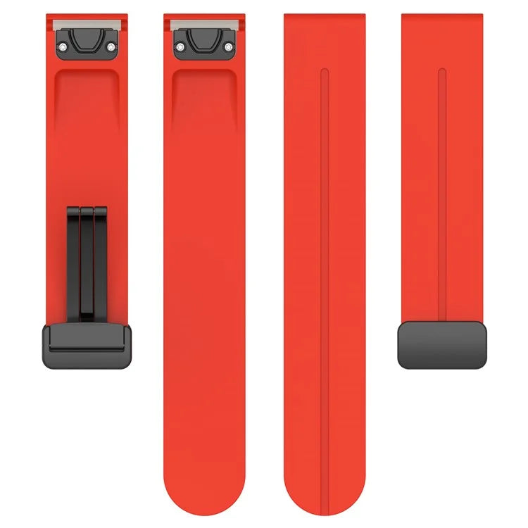 For Garmin Fenix 7X / 7X Solar / Tactix 7 Pro Silicone Watch Strap 26mm Folding Black Buckle Watchband