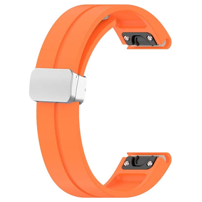 For Garmin Fenix 7X / 7X Solar / Tactix 7 Pro Silicone Watch Band 26mm Folding Silver Buckle Watch Strap