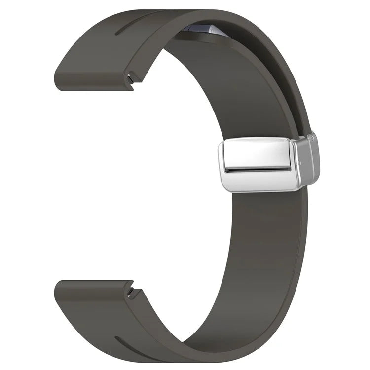 For Garmin Fenix 7X / 7X Solar / Tactix 7 Pro Silicone Watch Band 26mm Folding Silver Buckle Watch Strap