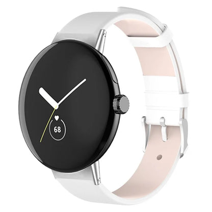 For Google Pixel Watch 2 / Pixel Watch PU Leather Watch Strap Quick Release Watch Band