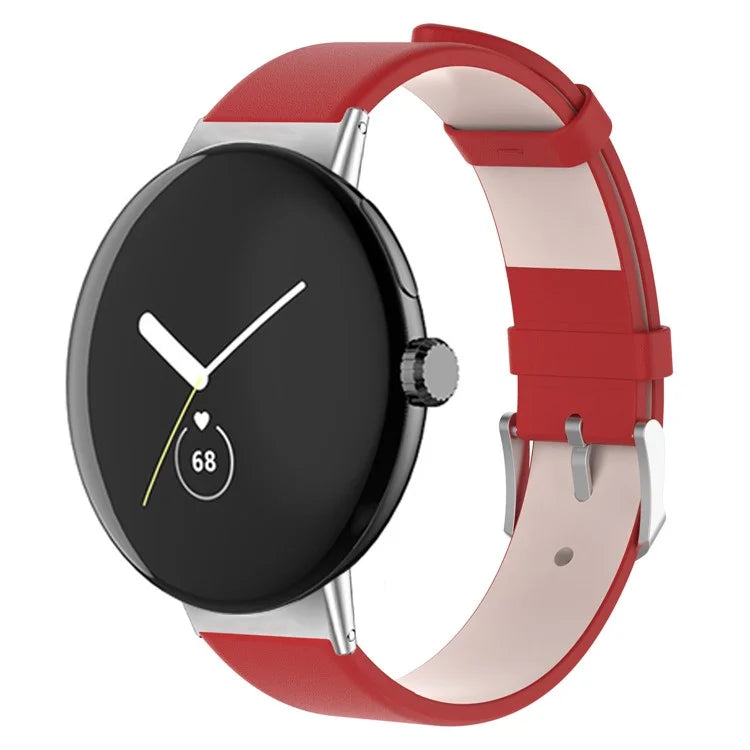 For Google Pixel Watch 2 / Pixel Watch PU Leather Watch Strap Quick Release Watch Band