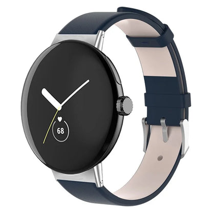 For Google Pixel Watch 2 / Pixel Watch PU Leather Watch Strap Quick Release Watch Band