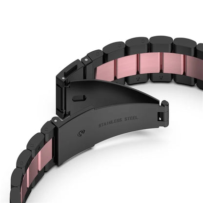 For Google Pixel Watch / Watch 2 Stainless Steel Watch Strap Integrate Replacement Watch Band / Pink / Black