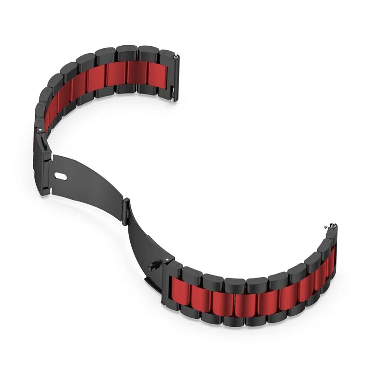 For Google Pixel Watch / Watch 2 Stainless Steel Watch Strap Integrate Replacement Watch Band / Red / Black