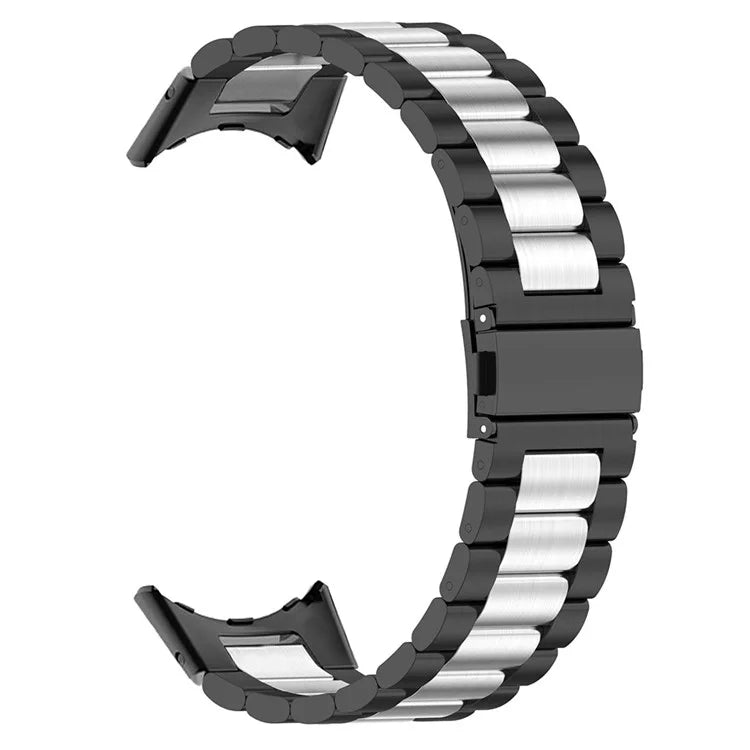 For Google Pixel Watch / Watch 2 Stainless Steel Watch Strap Integrate Replacement Watch Band / Silver / Black