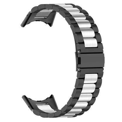 For Google Pixel Watch / Watch 2 Stainless Steel Watch Strap Integrate Replacement Watch Band / Silver / Black