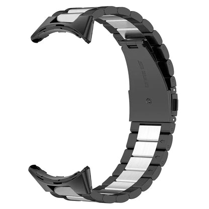 For Google Pixel Watch / Watch 2 Stainless Steel Watch Strap Integrate Replacement Watch Band / Silver / Black