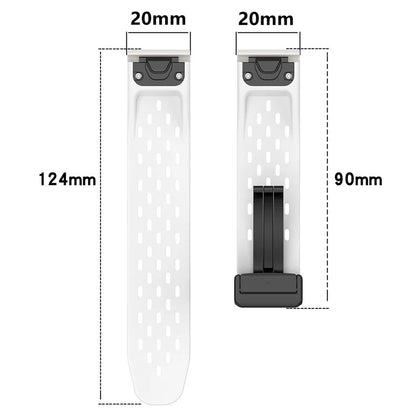 For Garmin Fenix 7S / Instinct 2S / Fenix 6S / Fenix 6S Pro Breathable Strap Folding Buckle 20mm Silicone Watch Band