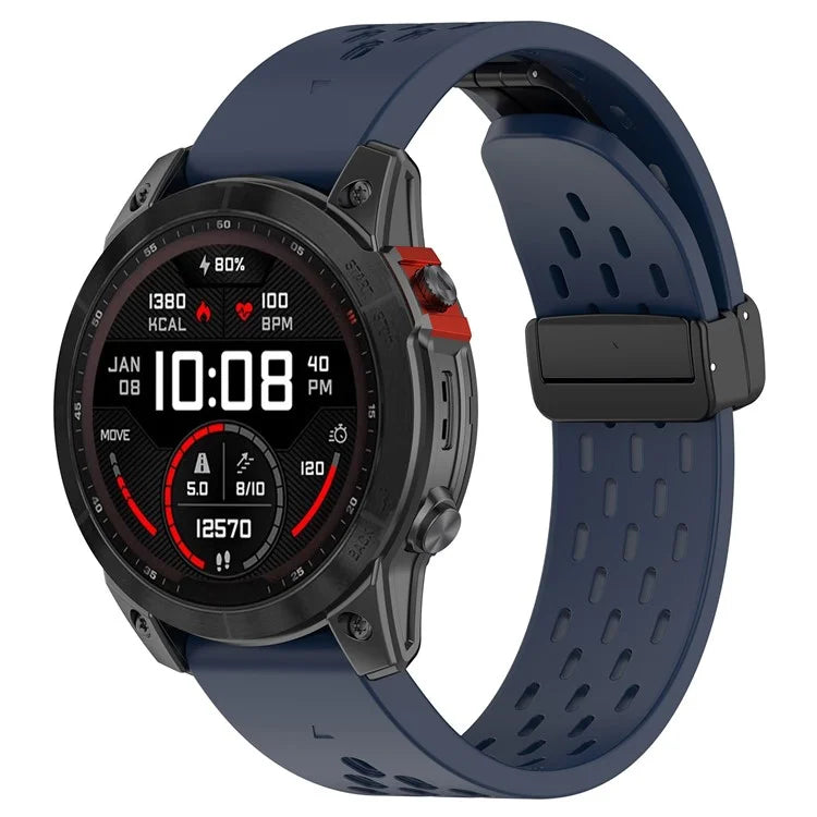 For Garmin Fenix 7S / Instinct 2S / Fenix 6S / Fenix 6S Pro Breathable Strap Folding Buckle 20mm Silicone Watch Band