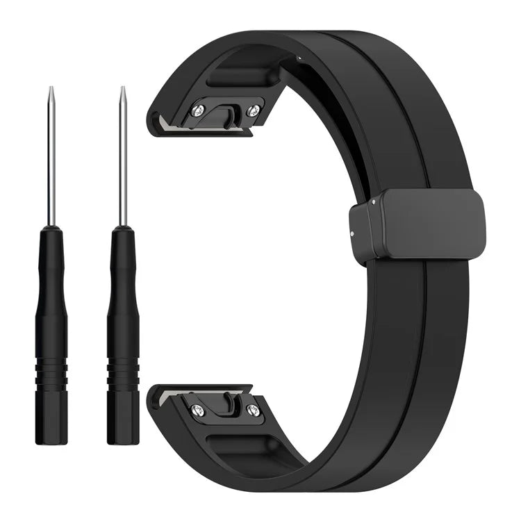 For Garmin Fenix 7S / 7S Pro / Instinct 2S / Fenix 6S Watch Strap 20mm Silicone Watchband with Black Buckle