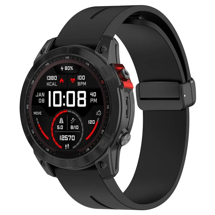 For Garmin Fenix 7S / 7S Pro / Instinct 2S / Fenix 6S Watch Strap 20mm Silicone Watchband with Black Buckle