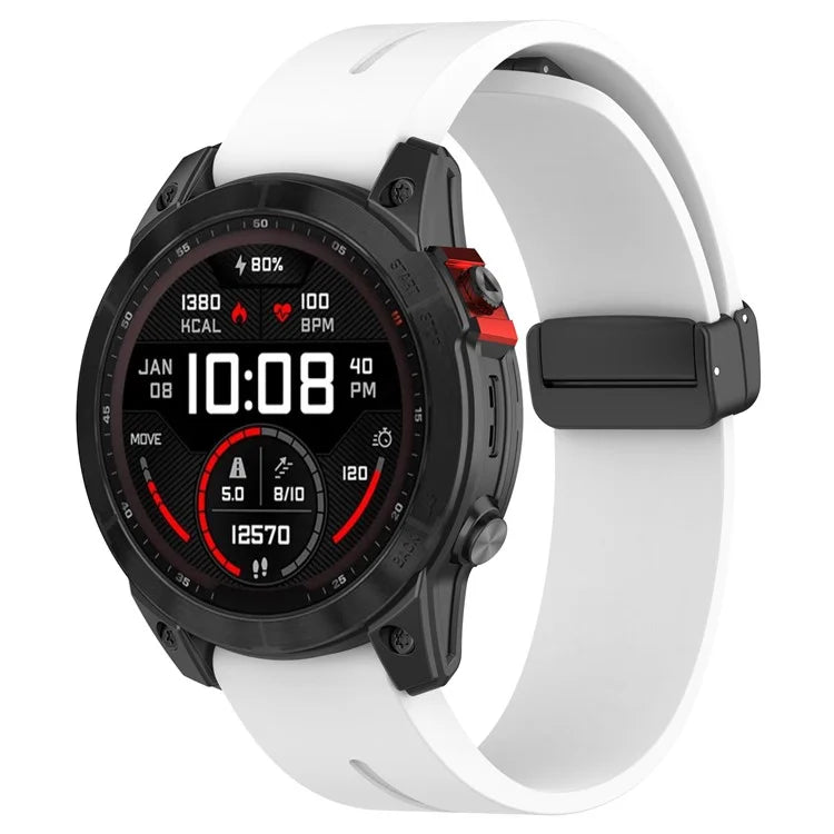For Garmin Fenix 7S / 7S Pro / Instinct 2S / Fenix 6S Watch Strap 20mm Silicone Watchband with Black Buckle
