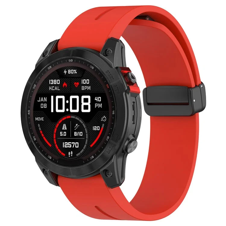 For Garmin Fenix 7S / 7S Pro / Instinct 2S / Fenix 6S Watch Strap 20mm Silicone Watchband with Black Buckle