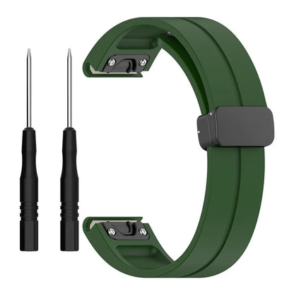 For Garmin Fenix 7S / 7S Pro / Instinct 2S / Fenix 6S Watch Strap 20mm Silicone Watchband with Black Buckle