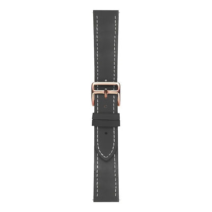 For Garmin vivoactive 5 / Venu 2 Plus / Venu Sq PU Leather Watch Strap Gold Buckle 20mm Watch Band